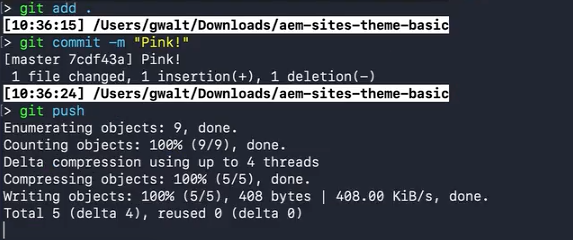 Commit changes to git