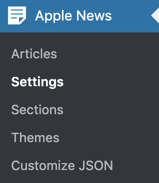 Apple News Settings Menu