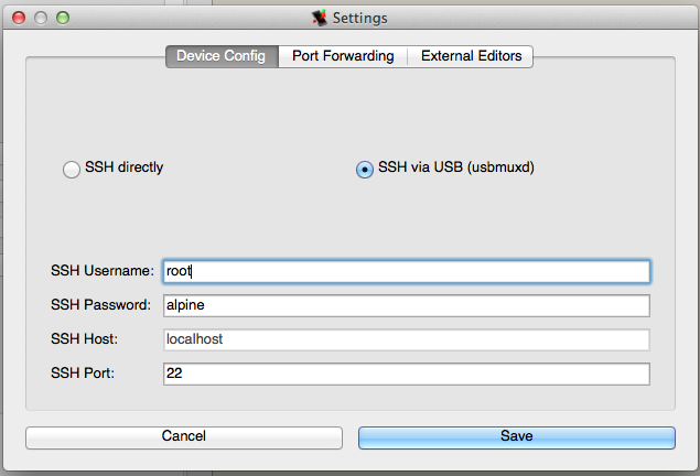 SSH Setting Dialog