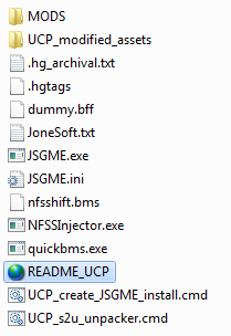 UCP STEP 1a: File list