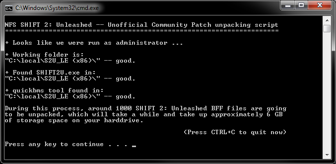 UCP STEP 3ab: s2u_unpacker.cmd run as administrator hint