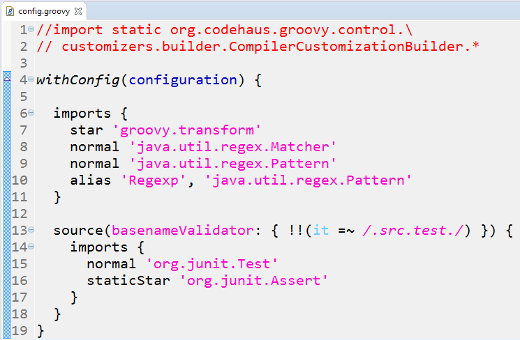 Groovy compiler configuration script