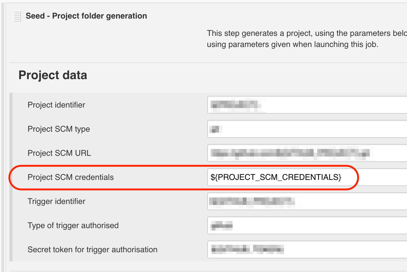 SCM Credentials configuration