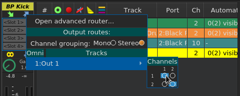 Setup the output channels