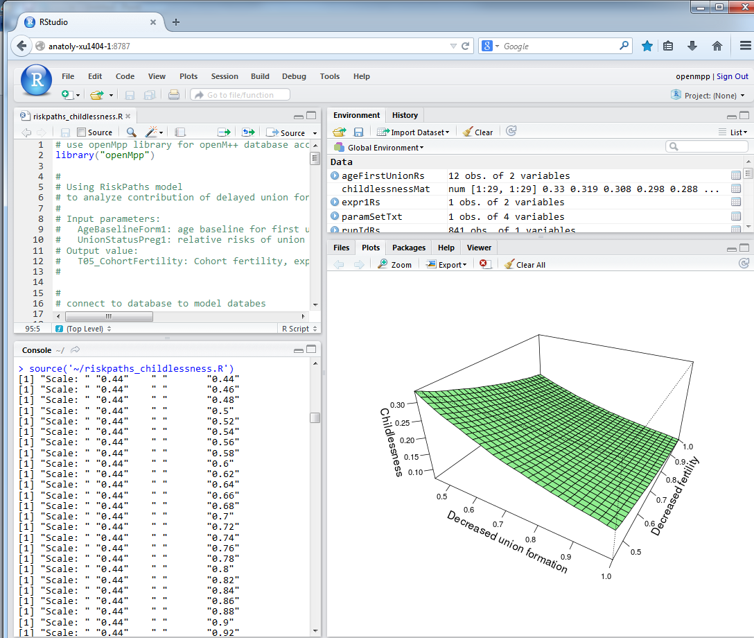 OpenM++ Run RiskPaths Model from R