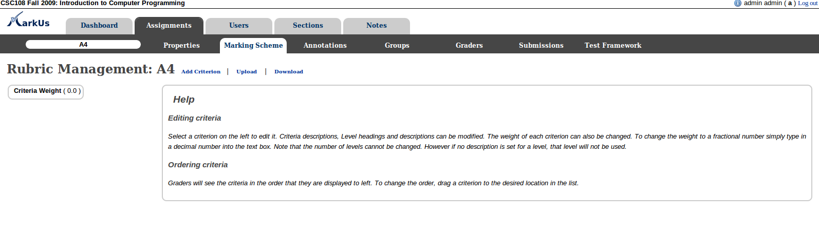 Configure Marking Scheme