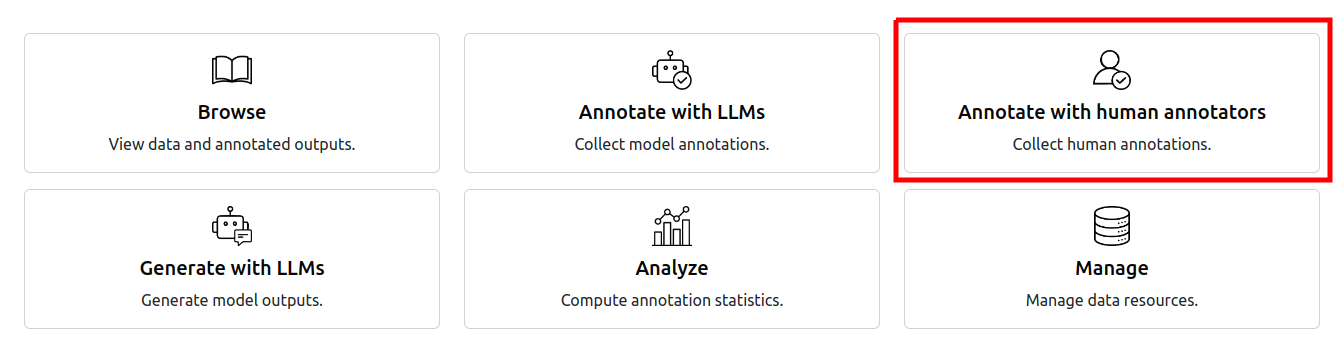 Annotate with human annotators