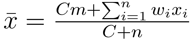 Bayesian Average formula with weights