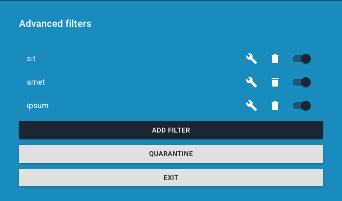 Advanced filters